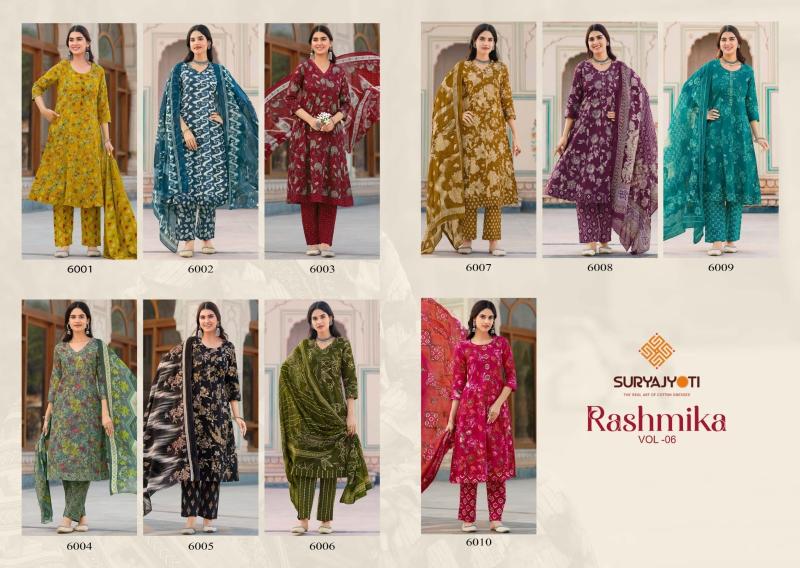 Suryajyoti rashmika vol-6 anarkali wholesale layered kurtis